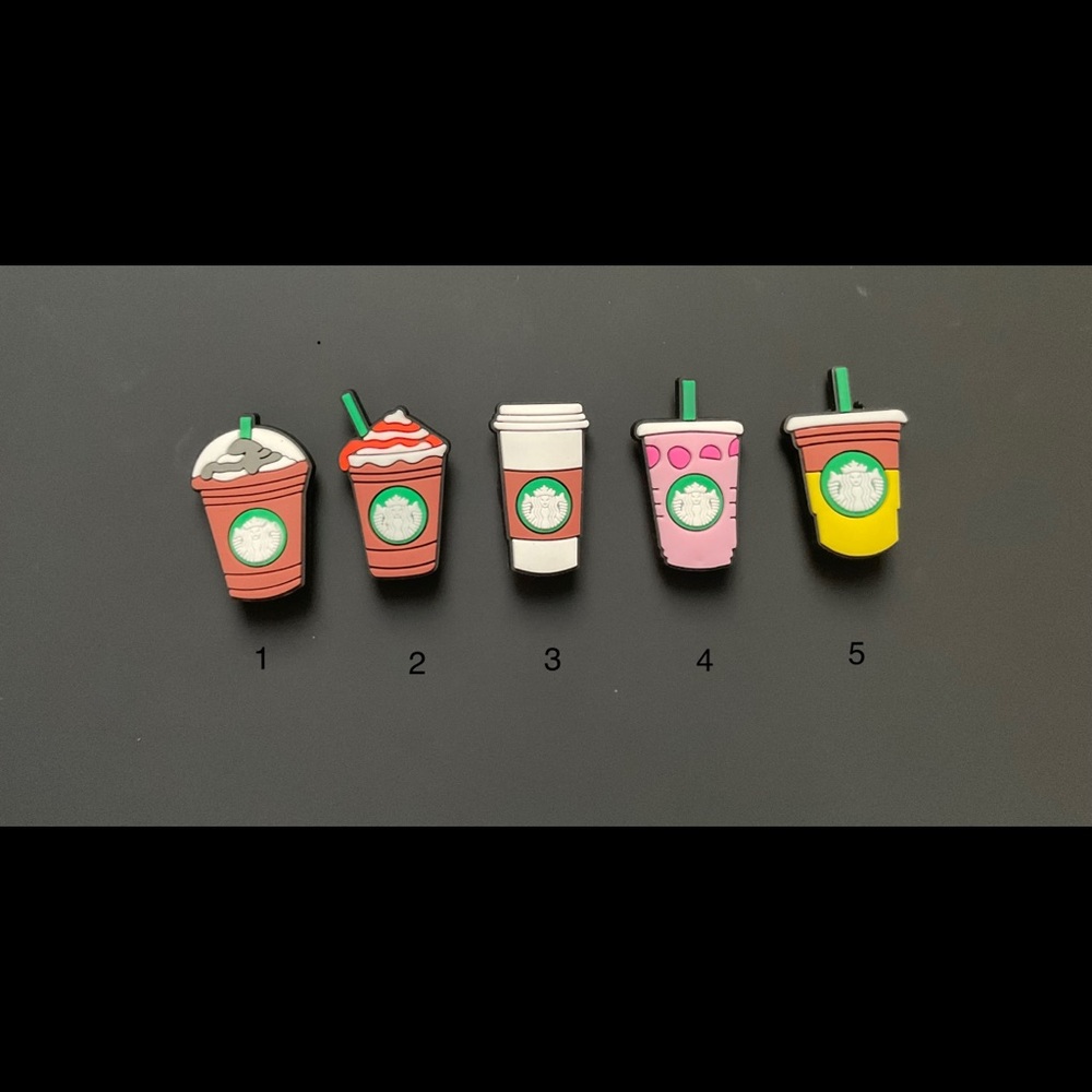Starbucks crocs charms
